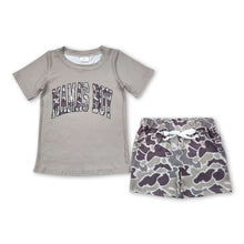 Load image into Gallery viewer, Short sleeves mama's boy camo shorts children outfits