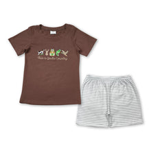 Load image into Gallery viewer, This is god's country hunting top stripe shorts boys clothes