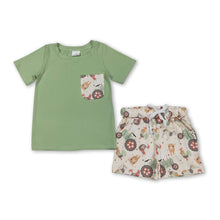 Load image into Gallery viewer, Pocket top chicken pig tractor shorts kids boys farm clothes