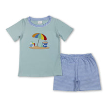 Load image into Gallery viewer, Short sleeves beach ball top stripe shorts boys clothes