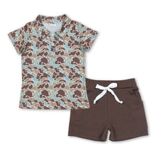 Load image into Gallery viewer, Camo polo shirt brown shorts kids boys clothes
