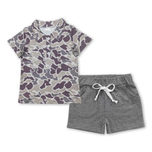Load image into Gallery viewer, Camo polo shirt grey shorts kids boys clothes