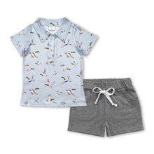 Load image into Gallery viewer, Duck polo shirt grey shorts kids boys summer clothes