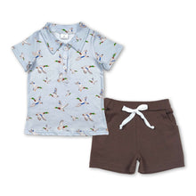 Load image into Gallery viewer, Duck polo shirt brown shorts kids boys summer clothes