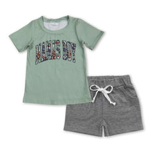 Load image into Gallery viewer, Short sleeves camo mama's boy top grey shorts clothes