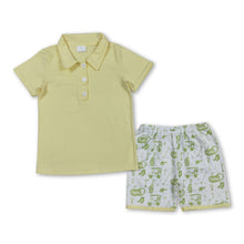 Load image into Gallery viewer, Short sleeves yellow pocket top golf shorts boys clothes