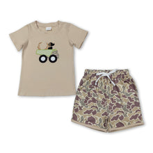 Load image into Gallery viewer, Dog deer cotton top camo shorts kids outfits