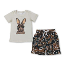 Load image into Gallery viewer, Rabbit top camo shorts toddler boys Easter outfits