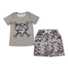 Load image into Gallery viewer, Short sleeves camo golf top shorts kids boys outfits
