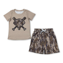 Load image into Gallery viewer, Short sleeves olive camo golf top shorts toddler boys outfits