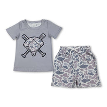Load image into Gallery viewer, Short sleeves grey camo golf top shorts toddler boys outfits