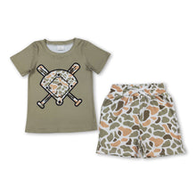 Load image into Gallery viewer, Short sleeves green camo golf top shorts toddler boys outfits