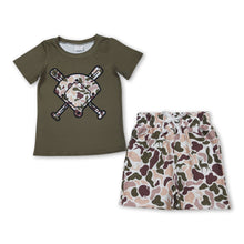 Load image into Gallery viewer, Short sleeves golf top duck dog deer camo shorts boys outfits