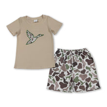 Load image into Gallery viewer, Short sleeves camo duck top shorts kids boys outfits
