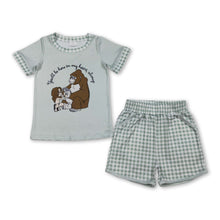 Load image into Gallery viewer, You'll be here in my heart top plaid shorts boys outfits