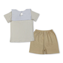 Load image into Gallery viewer, Short sleeves sheep cross embroidery boys Easter outfits