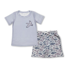Load image into Gallery viewer, Grey camo duck top shorts kids boys summer outfits