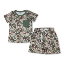 Load image into Gallery viewer, Short sleeves pocket deer camo top shorts boys outfits
