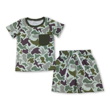 Load image into Gallery viewer, Short sleeves pocket duck camo top shorts boys outfits
