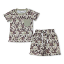 Load image into Gallery viewer, Short sleeves deer camo pocket top shorts boys outfits