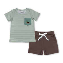 Load image into Gallery viewer, Short sleeves duck embroidery pocket kids boys outfits
