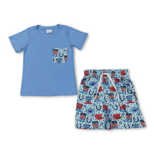 Load image into Gallery viewer, Pocket top boots hat shorts boys 4th of july outfits