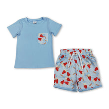 Load image into Gallery viewer, Popsicle pocket top shorts boys 4th of july outfits
