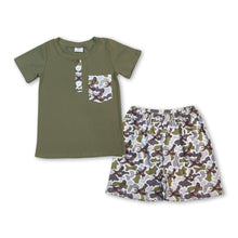 Load image into Gallery viewer, Short sleeves pocket top duck camo shorts boys outfits