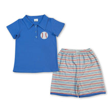 Load image into Gallery viewer, Short sleeves baseball embroidery polo top shorts boys outfits