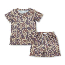 Load image into Gallery viewer, Khaki camo short sleeves top shorts kids boys outfits