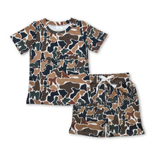 Load image into Gallery viewer, Brown camo short sleeves top shorts kids boys outfits