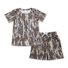 Load image into Gallery viewer, Olive camo short sleeves top shorts kids boys outfits