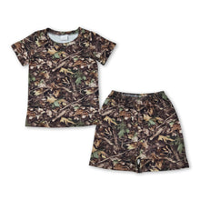 Load image into Gallery viewer, Short sleeves leaves camo top shorts kids boys pajamas