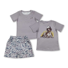 Load image into Gallery viewer, Short sleeves dog top camo shorts kids boys outfits