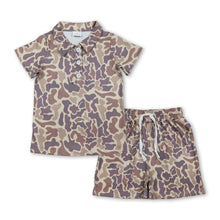 Load image into Gallery viewer, Khaki camo polo shirt shorts kids boys summer outfits