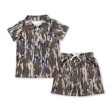 Load image into Gallery viewer, Camo polo shirt shorts kids boys summer outfits