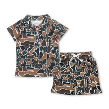 Load image into Gallery viewer, Brown camo polo shirt shorts kids boys summer outfits