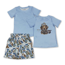 Load image into Gallery viewer, Short sleeves camo dog top shorts kids boys outfits