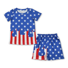Load image into Gallery viewer, Stars stripe ice cream sprinkle boy 4th of july outifts