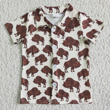 Load image into Gallery viewer, Cow print kids boy boutique polo shirt