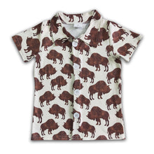 Load image into Gallery viewer, Cow print kids boy boutique polo shirt