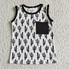 Load image into Gallery viewer, Sleeveless cactus pocket boy tank kids shirt