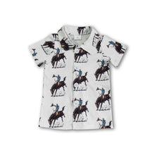 Load image into Gallery viewer, Short sleeve rodeo horse boy kids polo shirt