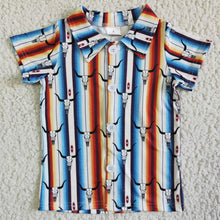 Load image into Gallery viewer, Skull cow print baby boy polo shirt