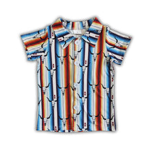 Load image into Gallery viewer, Skull cow print baby boy polo shirt