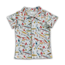 Load image into Gallery viewer, Fishing print baby boy boutique polo shirt
