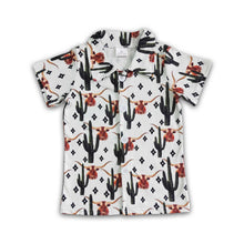 Load image into Gallery viewer, Cactus cow short sleeve kids boy polo shirt