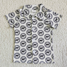 Load image into Gallery viewer, Short sleeve cows boy polo shirt