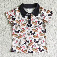 Load image into Gallery viewer, Short sleeve snacks print kids boy summer shirt