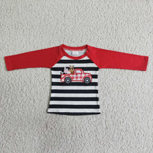 Load image into Gallery viewer, Cow tractor embroidery boy long sleeve shirt